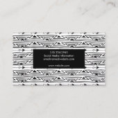 Modern Boho Pattern Achtergrond Visitekaartje (Achterkant)
