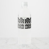Modern Boho Pattern Coral Wedding Waterfles Etiket (Achterkant)
