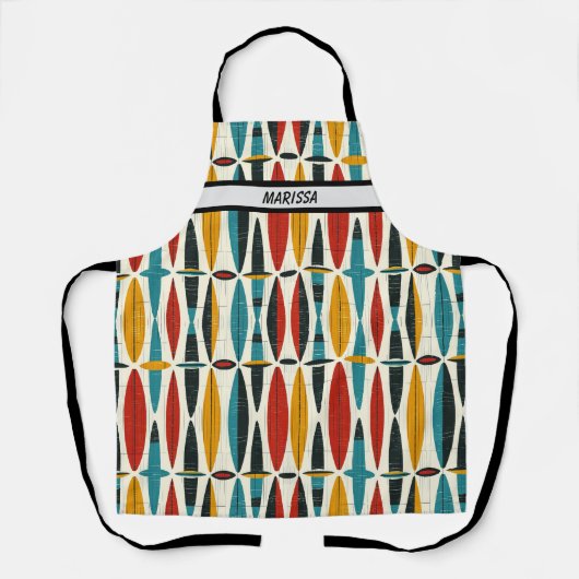 Modern Boho Pattern Custom Name Schort (Voorkant)