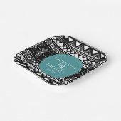 Modern Boho Pattern Green Wedding Papieren Bordje (Gebogen)
