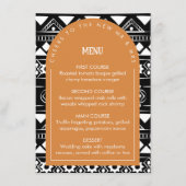 Modern Boho Pattern Wedding Arch Burnt Sinaasappel Menu (Voorkant)