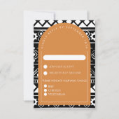 Modern Boho Pattern Wedding Arch Burnt Sinaasappel RSVP Kaartje (Voorkant)