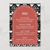 Modern Boho Pattern Wedding Arch Coral Menu (Voorkant)
