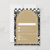 Modern Boho Pattern Wedding Arch Gold RSVP Kaartje (Voorkant)