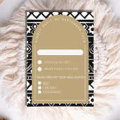 Modern Boho Pattern Wedding Arch Gold RSVP Kaartje