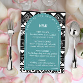 Modern Boho Pattern Wedding Arch Green Menu