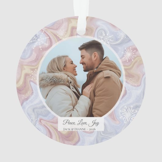 Modern Boho Personalized Photo Ornament (achterkant)