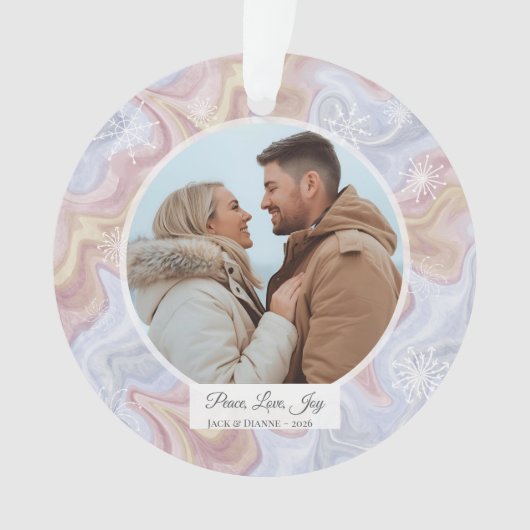 Modern Boho Personalized Photo Ornament (voorkant)
