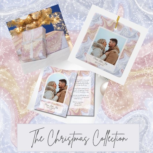 Modern Boho Personalized Photo Ornament