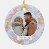 Modern Boho Personalized Round Photo Ornament (Achterkant)