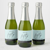 Modern Boho persoonlijke 50e verjaardag Sparkling Wijnetiket (Flessen)