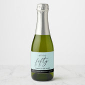 Modern Boho persoonlijke 50e verjaardag Sparkling Wijnetiket (Voorkant)