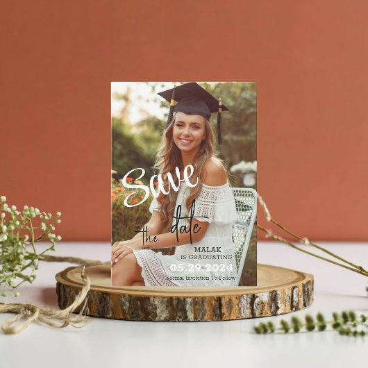 Modern Boho Photo Afstuderen Save The Date