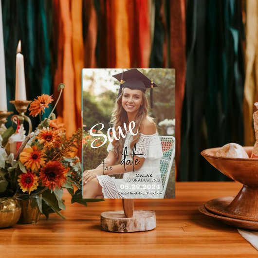 Modern Boho Photo Afstuderen Save The Date