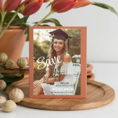 Modern Boho Photo Afstuderen Save The Date
