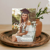 Modern Boho Photo Afstuderen Save The Date