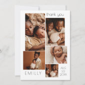 Modern Boho Photo Collage Baby shower Bedankkaart (Voorkant)