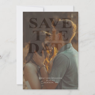 Modern Boho Photo Save the Date Kaart