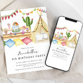 Modern Boho Picknick Verjaardagsfeest Kaart