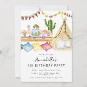 Modern Boho Picknick Verjaardagsfeest Kaart (Voorkant)