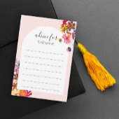 Modern Boho Pink Arch Floral Afstuderen Informatiekaartje
