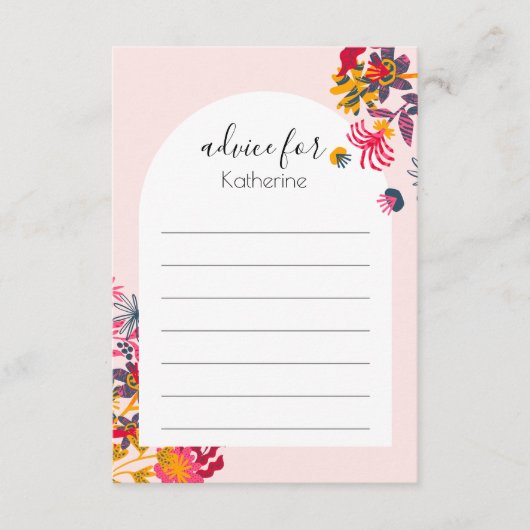 Modern Boho Pink Arch Floral Afstuderen Informatiekaartje (Voorkant)