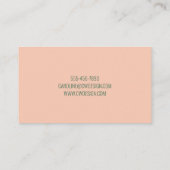 Modern Boho Pink Citrus Sinaasappels Fruitscript Visitekaartje (Achterkant)