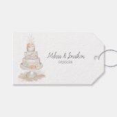 Modern Boho Pink Elegant Floral Wedding Gift Label Cadeaulabel (Voorkant (Horizontaal))