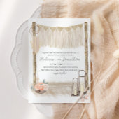 Modern Boho Pink Elegant Floral Wedding Kaart