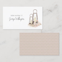 Modern Boho Pink Elegant Floral Wedding Plaatskaartje