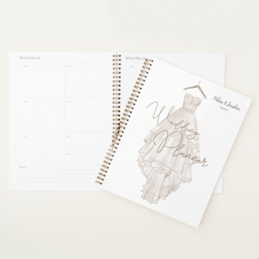 Modern Boho Pink Elegant Floral Wedding Planner (Display)