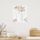 Modern Boho Pink Elegant Wedding Planning Sign Poster (Keuken)