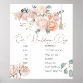 Modern Boho Pink Elegant Wedding Planning Sign Poster (Voorkant)