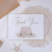 Modern Boho Pink Floral Elegant Bedankkaart