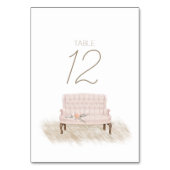 Modern Boho Pink Floral Tafelnummer (Achterkant)