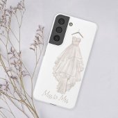 Modern Boho Pink Floral Wedding Miss aan Mrs. Samsung Galaxy Hoesje