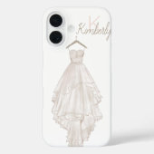 Modern Boho Pink Floral Wedding Monogram Naam Case-Mate iPhone Case (Achterkant)