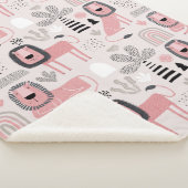 Modern Boho Pink Lions Rainbows Sherpa Blanket Sherpa Deken (3/4)