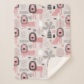 Modern Boho Pink Lions Rainbows Sherpa Blanket Sherpa Deken (Voorkant)