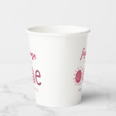 Modern Boho Pink Rainbow Sunshine First Birthday Papieren Bekers (Rechts)