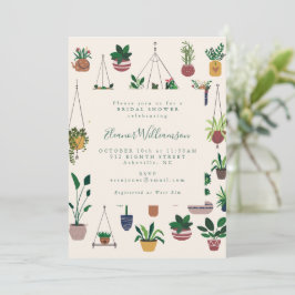 Modern Boho Plant Illustration Vrijgezellenfeest Kaart