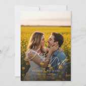 Modern Boho QR-code foto trouwkaart Save the Date Kaart (Voorkant)