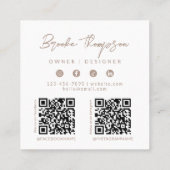 Modern Boho QR Code Visitekaartje (Achterkant)