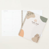 Modern Boho Rainbow Abstracte Botanische Lijn Kuns Planner (Display)