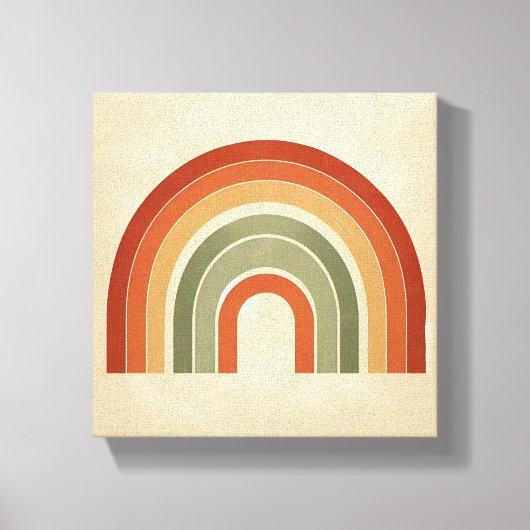 Modern Boho Rainbow Art - Minimalist Terracotta an Canvas Afdruk (Voorkant)