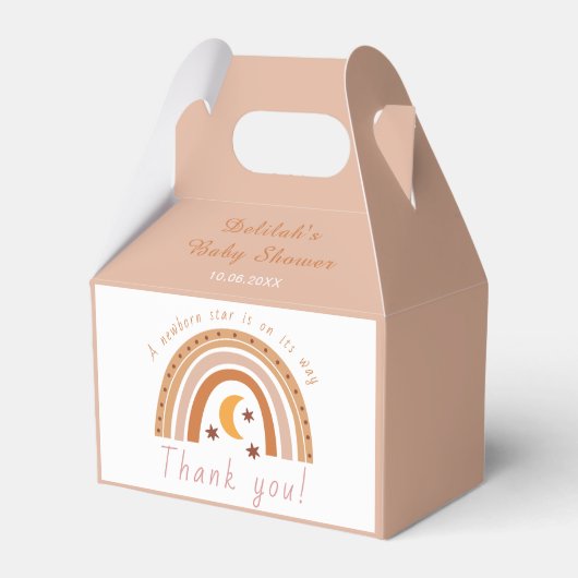 Modern Boho Rainbow Baby shower Dank u wel Bedankdoosjes (Voorkant Zijde)