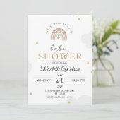 Modern Boho Rainbow Baby shower Kaart (Staand voorkant)