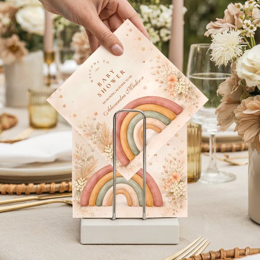 Modern Boho Rainbow Baby Shower Servet