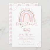 Modern Boho Rainbow Baby shower Sprinkle Kaart (Voorkant / Achterkant)
