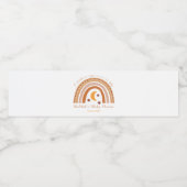 Modern Boho Rainbow Baby shower Thema Waterfles Etiket (Enkel label)